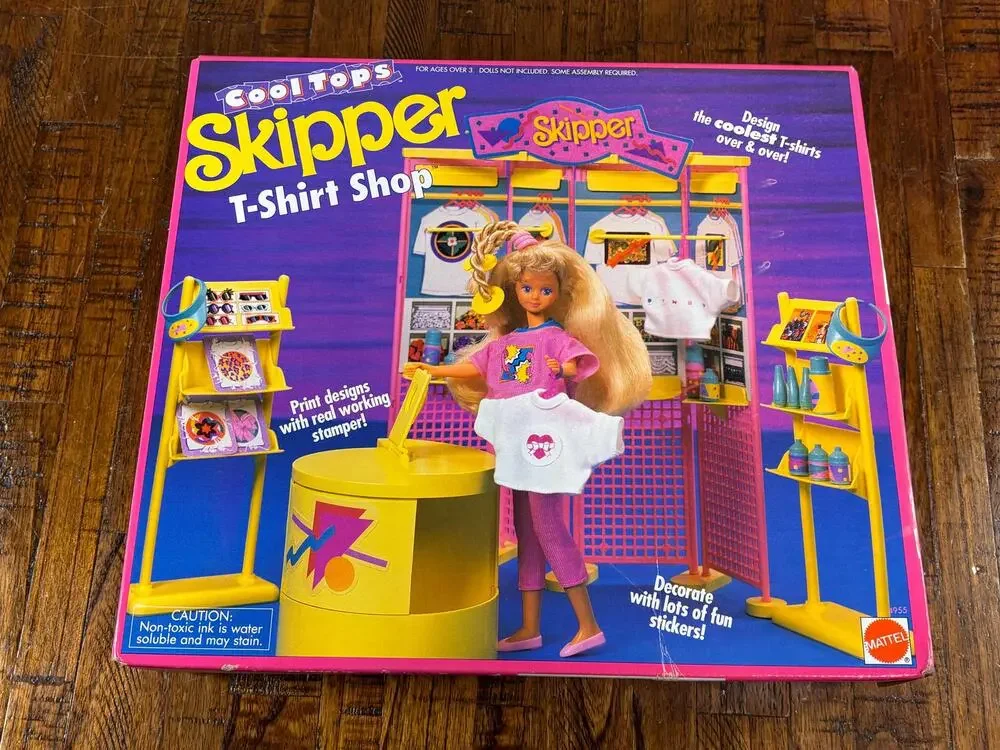1989 Barbie Cool Tops Skipper T Shirt Shop New Sealed Box Fashion Doll 4955